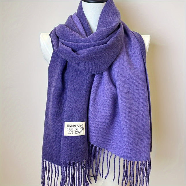 Double-Sided Two-Color Tassel Scarf