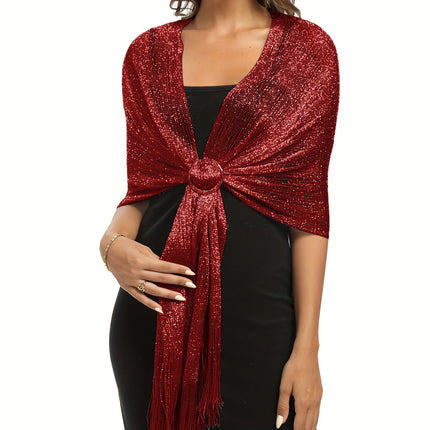 Sparkling Metallic Tassel Shawl
