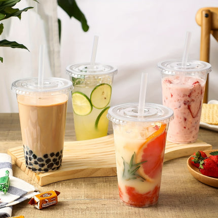 30pcs 16oz Clear Disposable Cups with Lids
