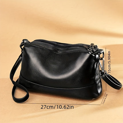 Chic Red Leather Crossbody Bag