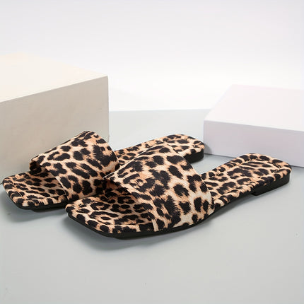 Women's Leopard Print Flat Slippers