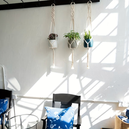 3-Pack Boho Macrame Plant Hangers