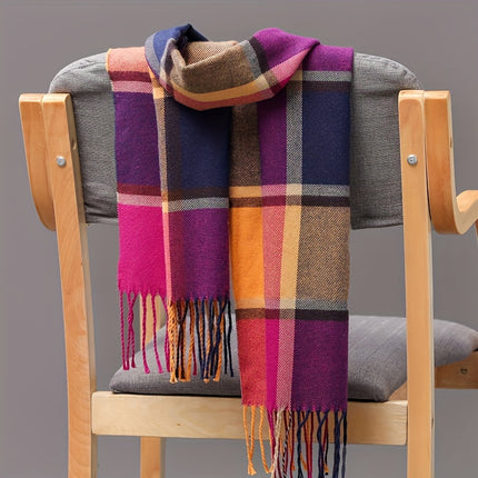 Festive Plaid Scarf – Winter Warmth - Monti Bargains