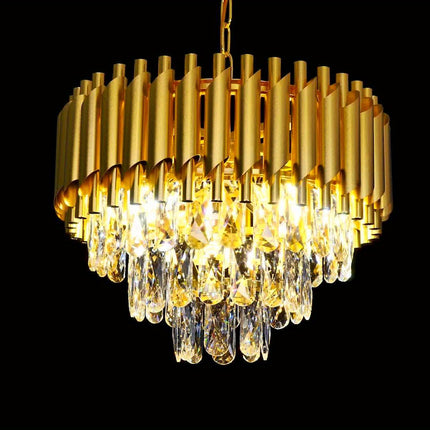 Elegant 3-Tier Crystal Chandelier - Modern Flush Mount