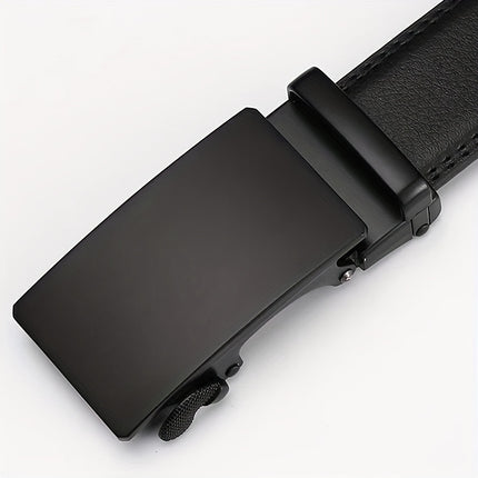Men's Black Automatic PU Leather Belt