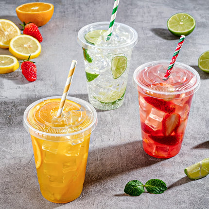 30pcs 16oz Clear Disposable Cups with Lids