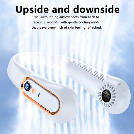 Stylish USB Neck Fan with Rechargeable Battery