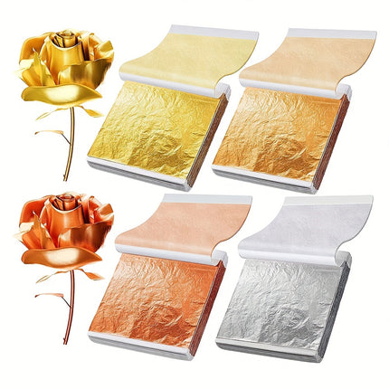 100pcs Golden & Silver Foil Sheets