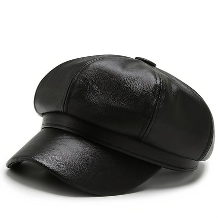 Chic PU Leather Beanie