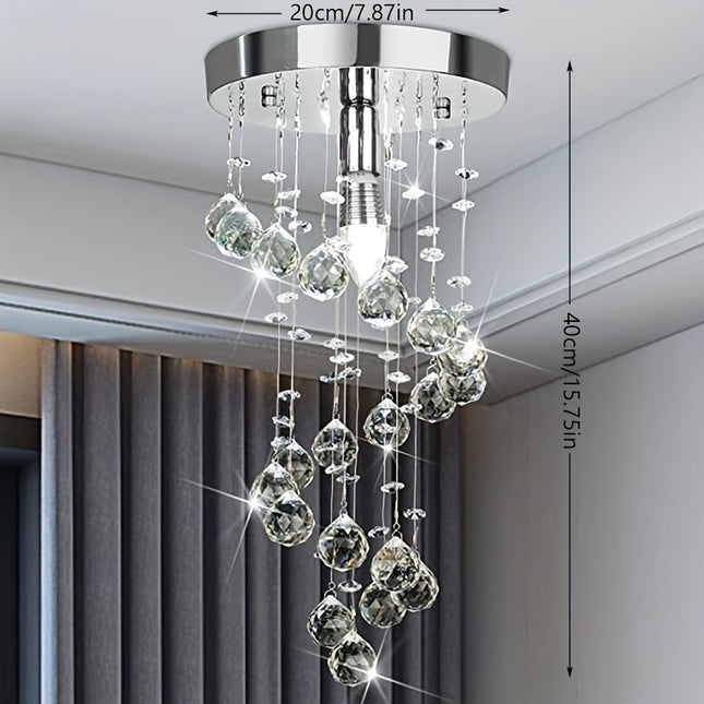 Elegant Crystal Chandelier - Modern Semi-Flush Ceiling Light