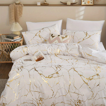 Soft Bronzing Duvet Cover Set - 3pcs, Elegant Comfort