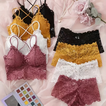 4-Piece Sexy Lace Lingerie Set