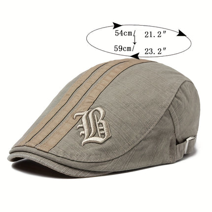 Men's Vintage Embroidered Beret Cap