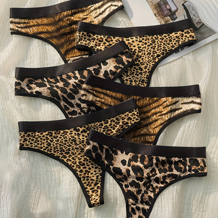 6-Pack Leopard & Zebra Thong Set