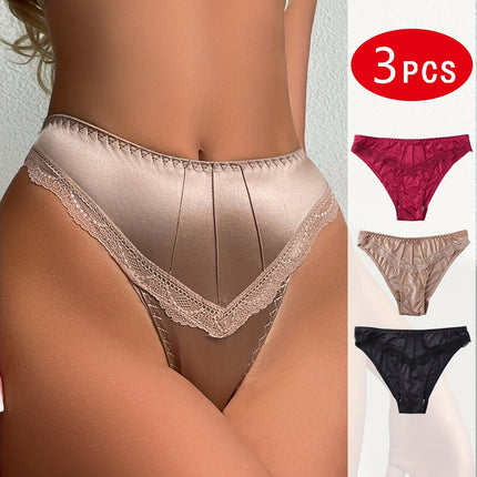 3-Pack Lace Stitching Briefs
