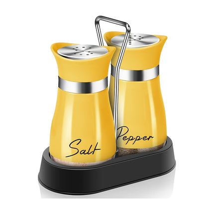 Stainless Steel & Glass Salt & Pepper Set