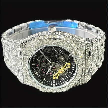 MISSFOX Luxury Ice Rhinestone Watch