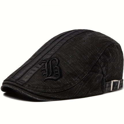 Men's Vintage Embroidered Beret Cap