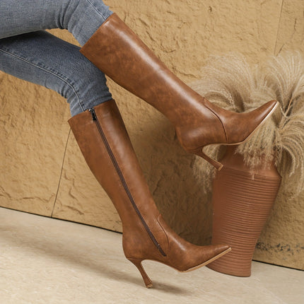 Elegant British Style Stiletto Boots