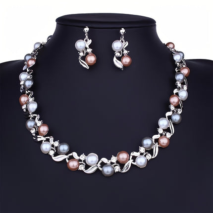 Colorful Faux Pearl Bridal Set