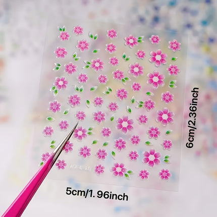 3D Floral & Bow Nail Stickers