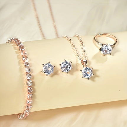 Luxury 4pcs Zirconia Jewelry Set