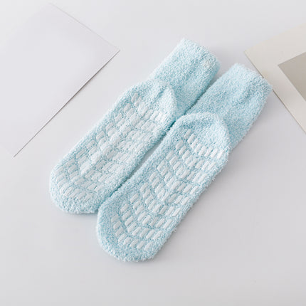 Solid Fuzzy Non-Slip Socks (5 Pairs)