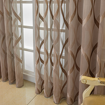 Elegant Coffee Sheer Curtains