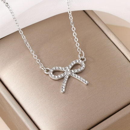 Elegant Bow Pendant Necklace