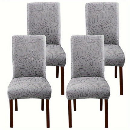 Leaf Jacquard Dining Chair Covers - Stretchy & Non-Slip