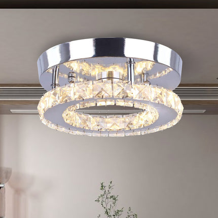 Aluminum LED Round Crystal Ceiling Lamp – Elegant Design