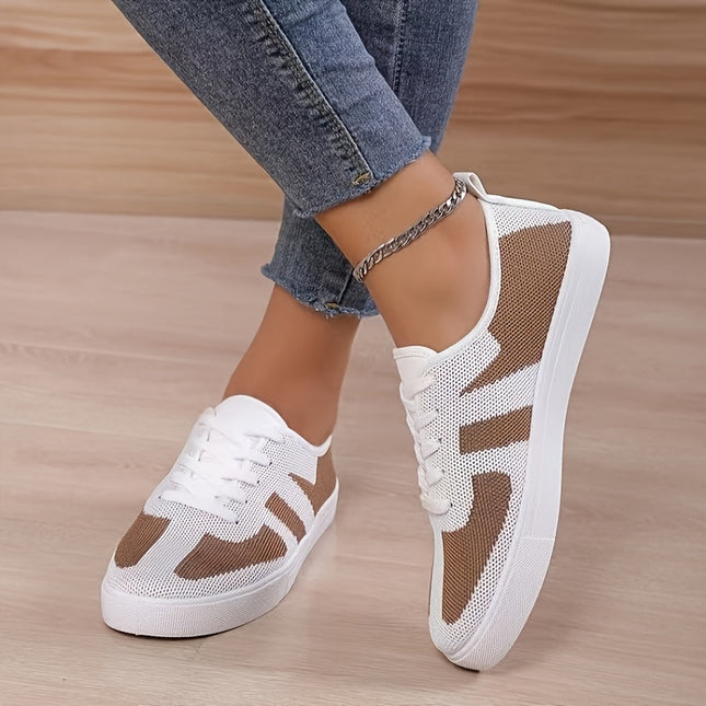 Women's Two-Tone Lace-Up Flats
