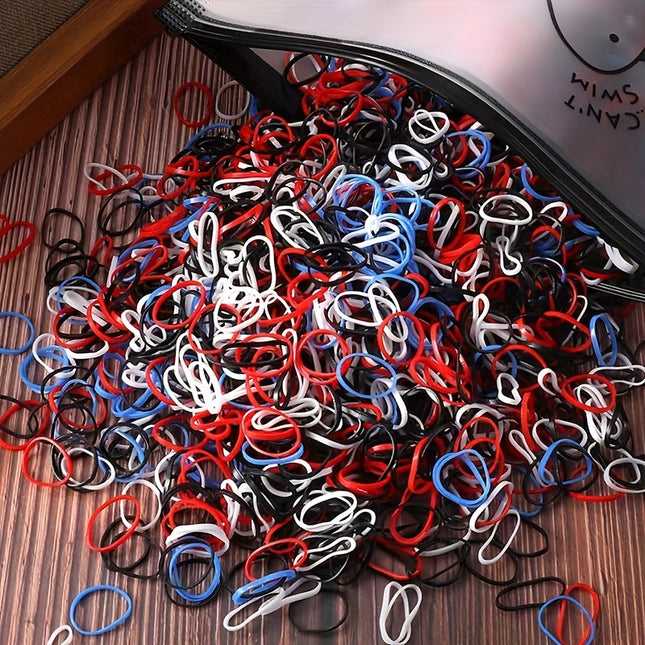 1000pcs Colorful Disposable Rubber Bands