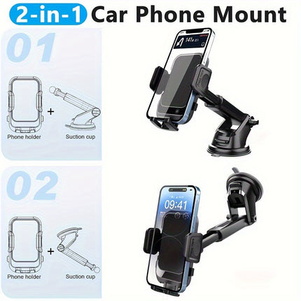 Flexible Car Phone Mount - 360° Rotation, Universal Suppor