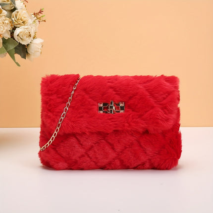 Casual Faux Fur Crossbody Bag