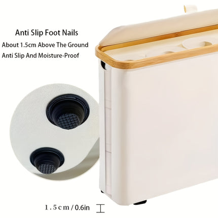 Bamboo Toilet Paper Holder with Lid