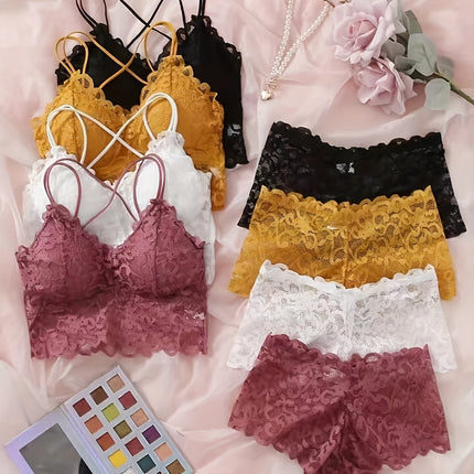 4-Piece Sexy Lace Lingerie Set
