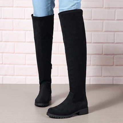 Chic Chunky Heel Over-the-Knee Boots