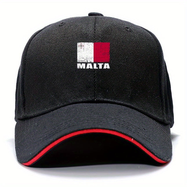 Malta Flag Grunge Baseball Cap