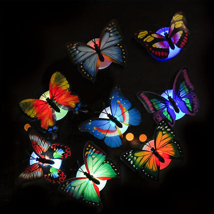 Colorful Glowing Butterfly Night Light - 3D LED Wall Sticker