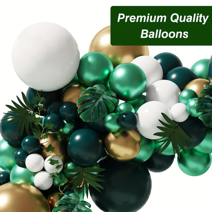 143 pieces of metal green and Golden balloon