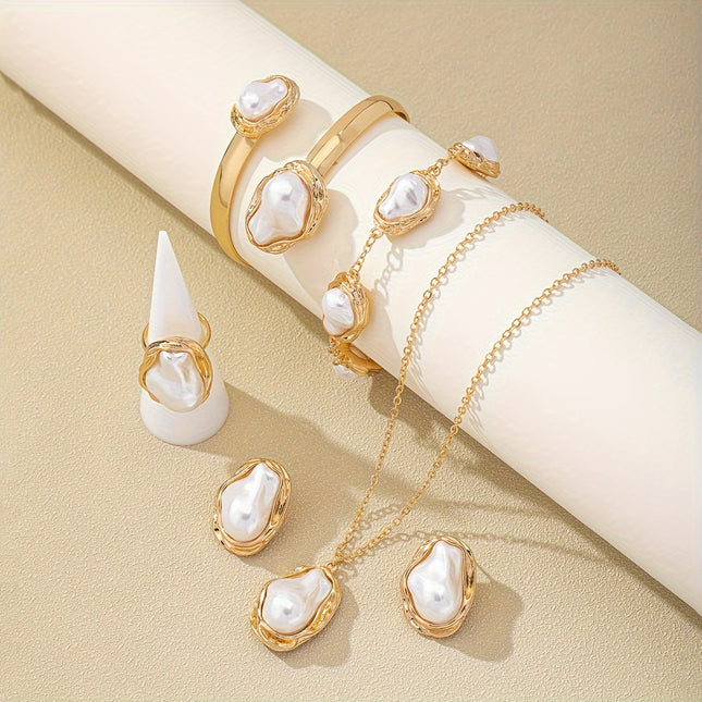 European & American Pearl Jewelry Set
