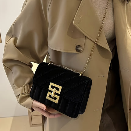 Elegant Quilted Velvet Shoulder Bag