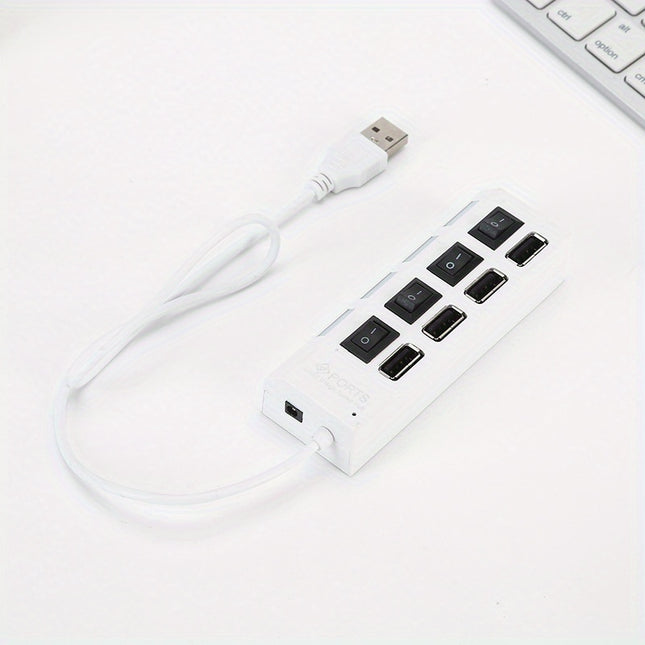 4-Port/7-Port USB Hub with Independent Switch – Universal Adapter - Monti Bargains