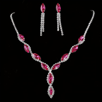 Rhinestone & Pink Diamond Bridal Set