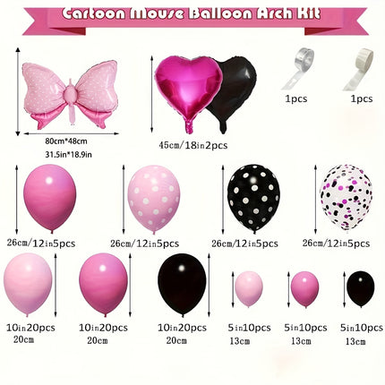 113pcs Mouse Balloon Garland Arch Kit For Cartoon Mouse Theme