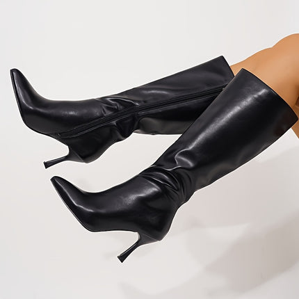 Elegant Knee-High Heel Boots