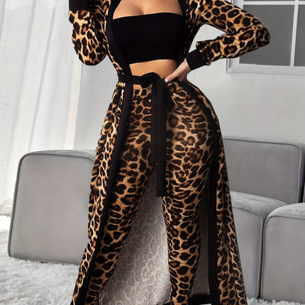 Leopard Print 3-Piece Lounge Set