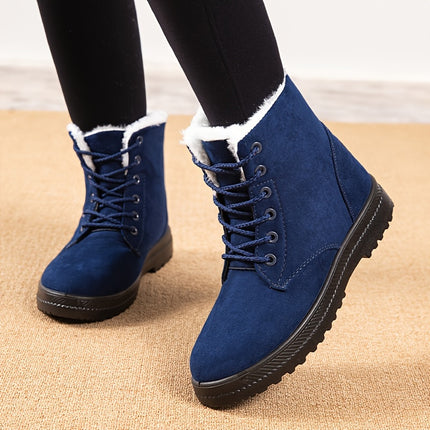 Warm Faux Fur Lace-Up Boots