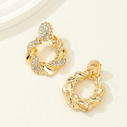 Sparkling Twist Dangle Earrings